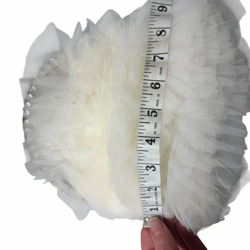 Anthropologie Bagley Mischka jazzie chiffon ruffle pouch clutch